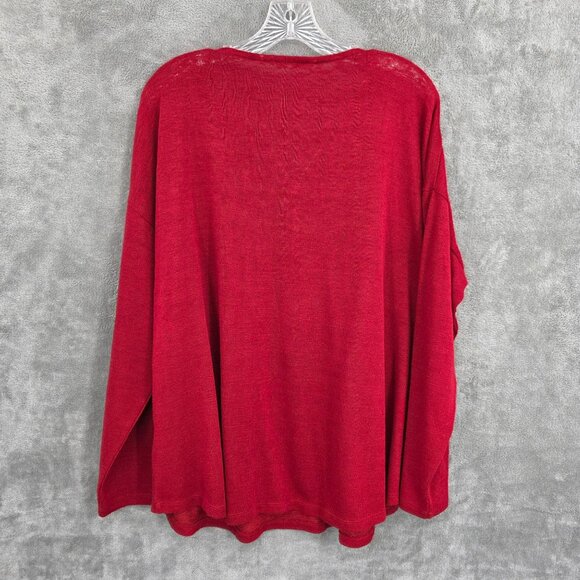 Soft Surroundings Valentina Zip Sweater Top 2X Sangria Red Slub Jersey Knit Soft - Picture 8 of 10